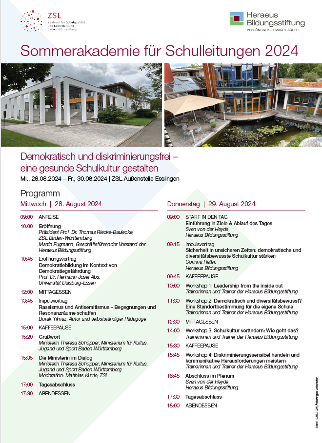 Vorschau Programmflyer der Sommerakademie 2024