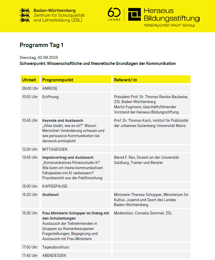 Vorschau Programmflyer der Sommerakademie 2025