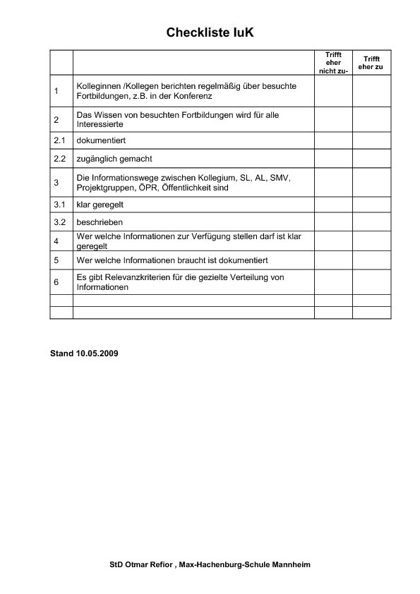 Checkliste IuK
