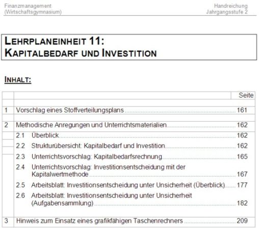 LPE 11 Kapitalbedarf und Investition