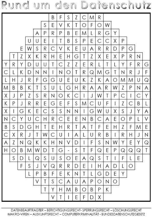 Rätsel zum Datenschutz