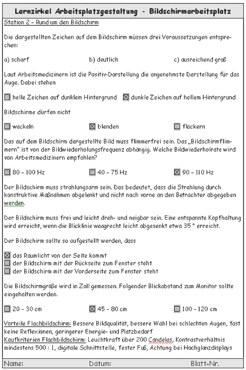 Station 2 - Rund um den Bildschirm