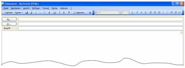 Das Nachrichtenformular des Programms wird geöffnet.
