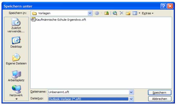 Öffnen Sie über Datei – Speichern unter das folgende Fenster.