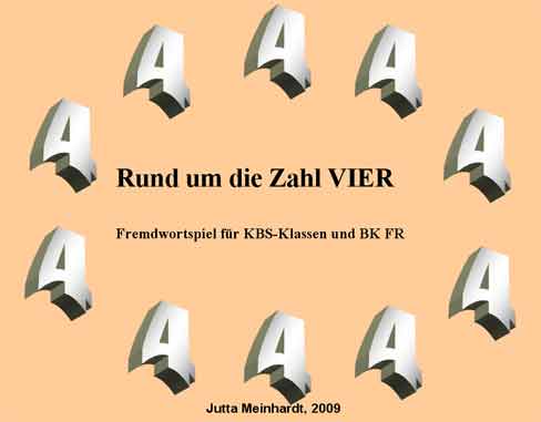 Rund im die Zahl Vier