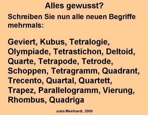 Rund im die Zahl Vier