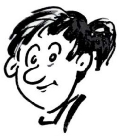 Karikatur: Frauenkopf, nachdenklich