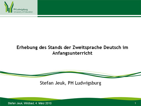 Erhebung des Stands der Zweitsprache Deutsch im Anfangsunterricht