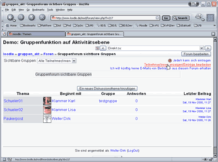Teilnehmerinnen anzeigen