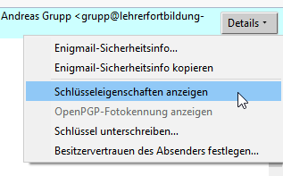 Schlüsseleigenschaften anzeigen