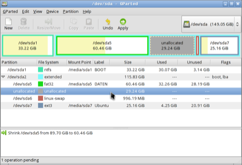 gparted 5