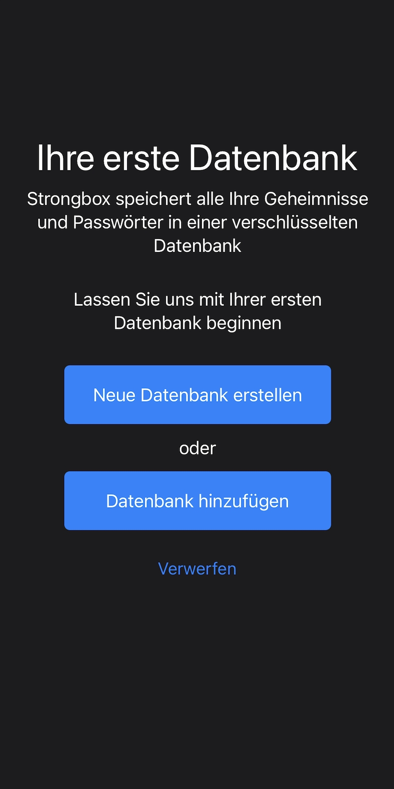 Neue Datenbank