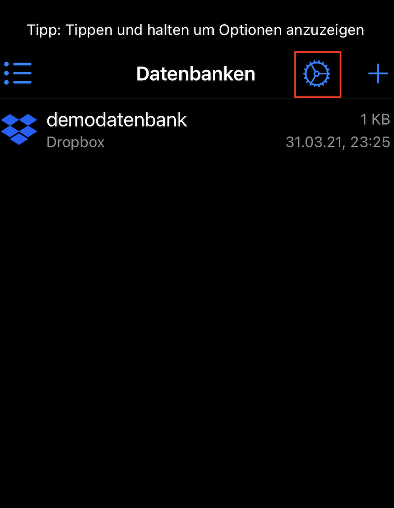 Datenbank benennen