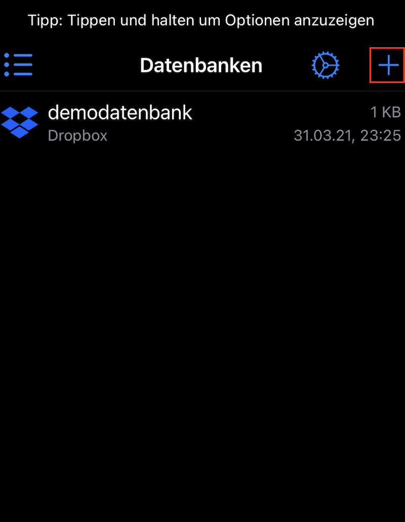 Datenbank benennen