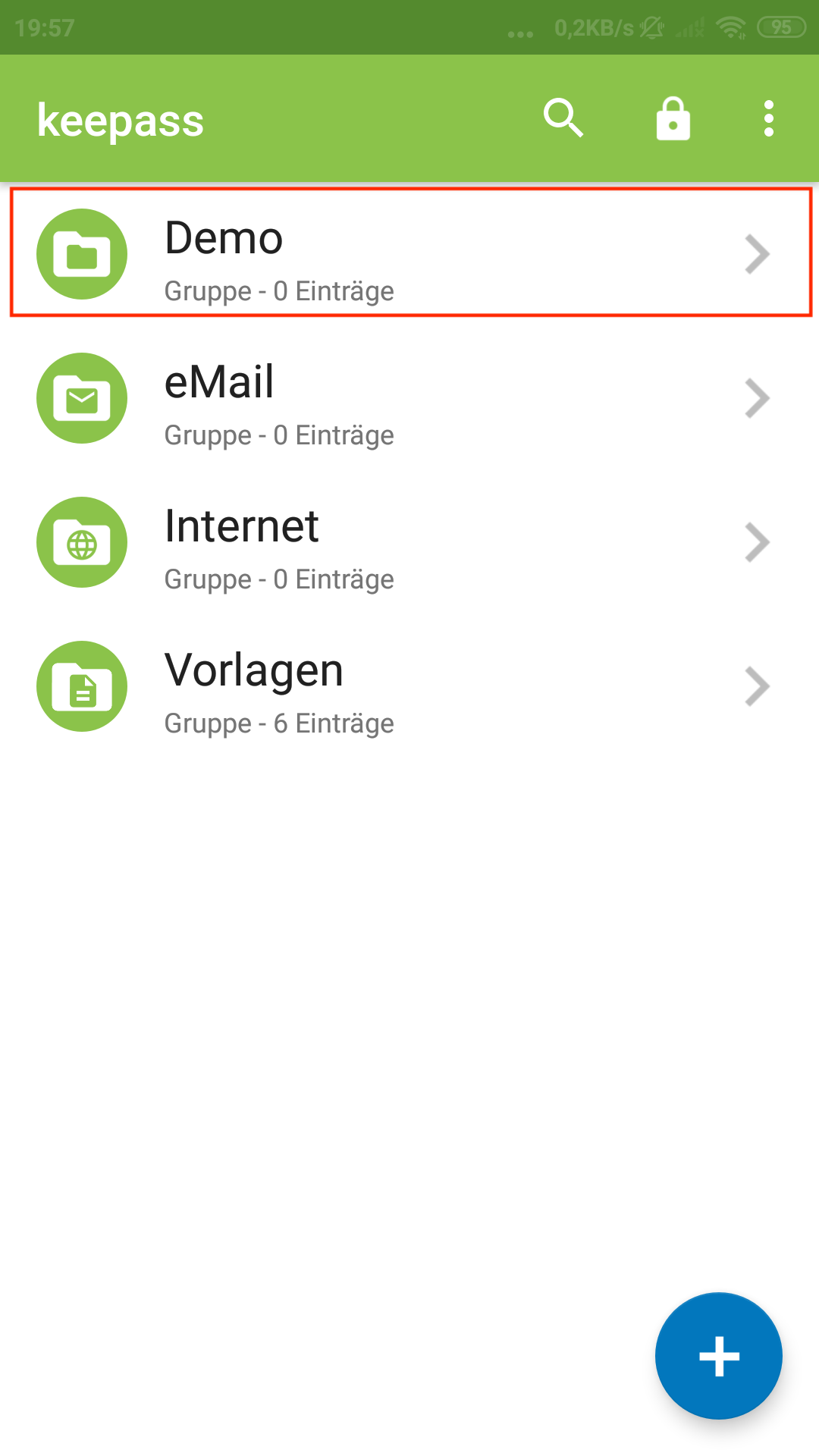 Eintrag anlegen - Icon