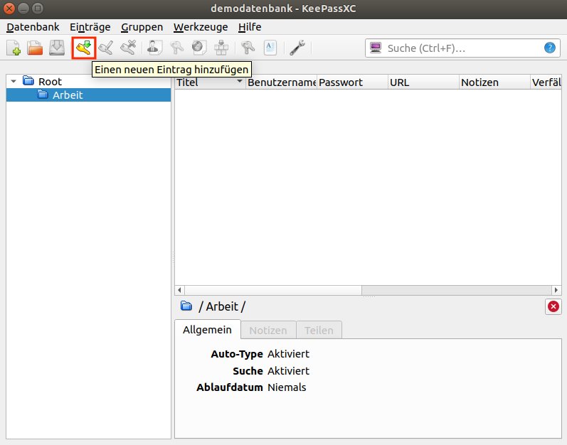 Eintrag anlegen - Icon