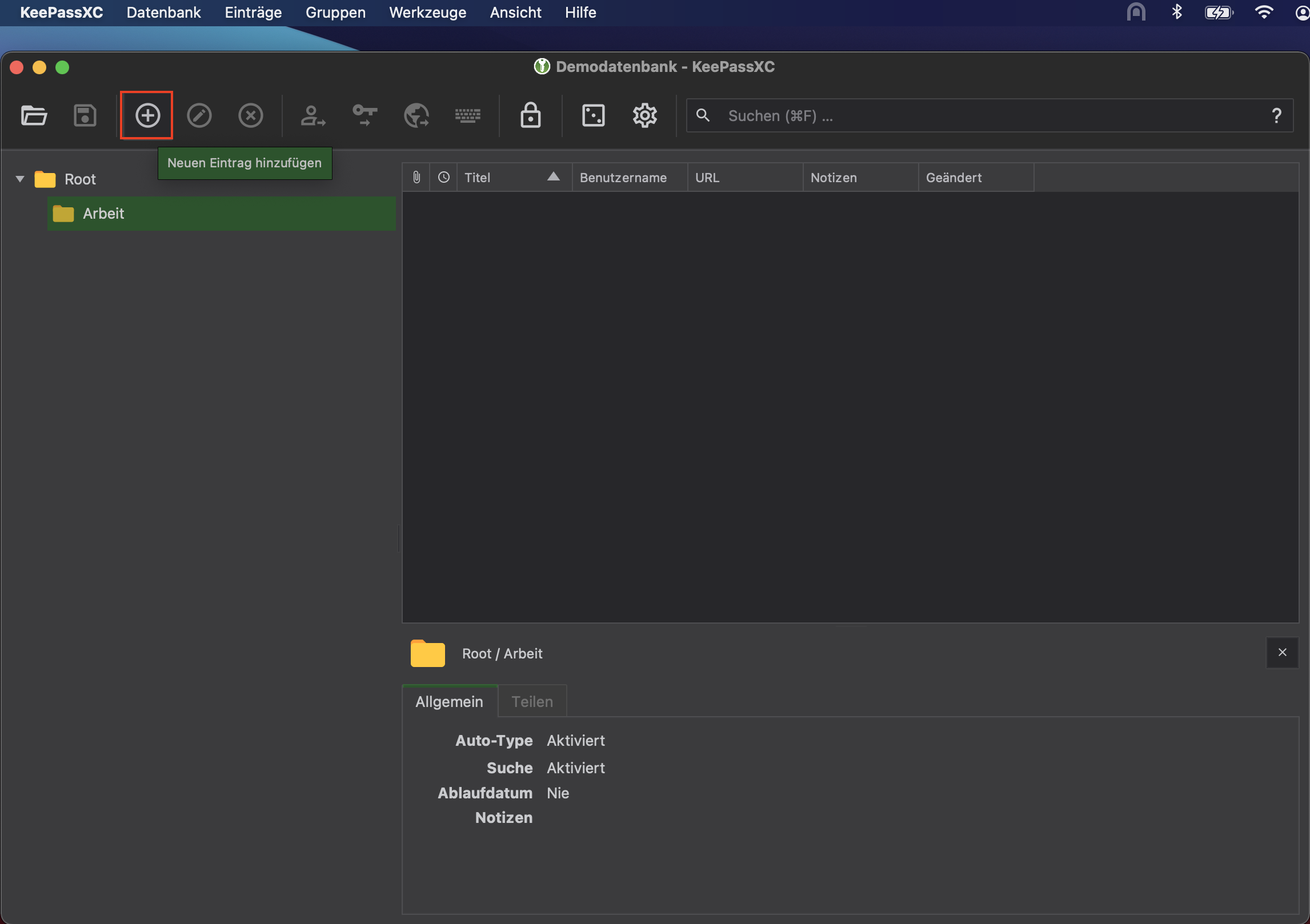 Eintrag anlegen - Icon