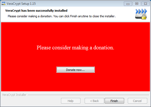 VeraCryp Spendenaufruf