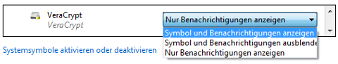 Infobereichssymbole für VeraCrypt anpassen