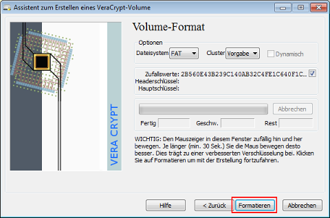 Volume-Format festlegen