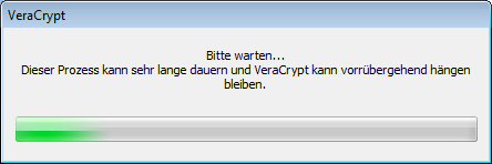 VeraCrypt Wartehinweis