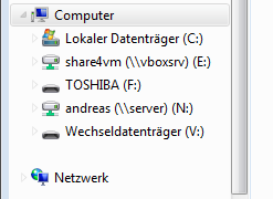 Das Laufwerk V: im Explorer