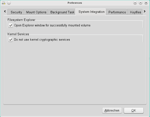 VeraCrypt Kernel Crypto Settings