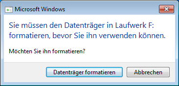 Windows-Formatier-Anfrage bei Zugriff auf VeraCrypt-verschlüsselte Partition