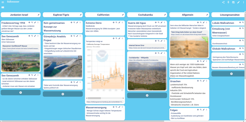 Beispiel-Taskcard zum Thema Süßwasser