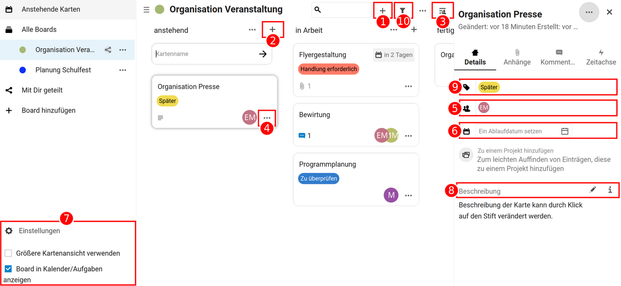 Projektmanagement mit Deck