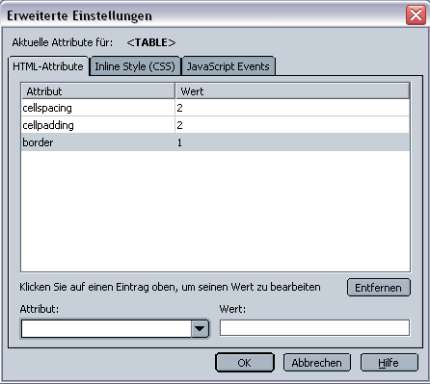 erweiterte einstellungen