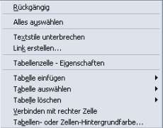 Tabelleneigenschaften