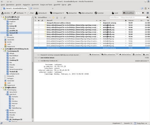 Thunderbird Programmoberfläche