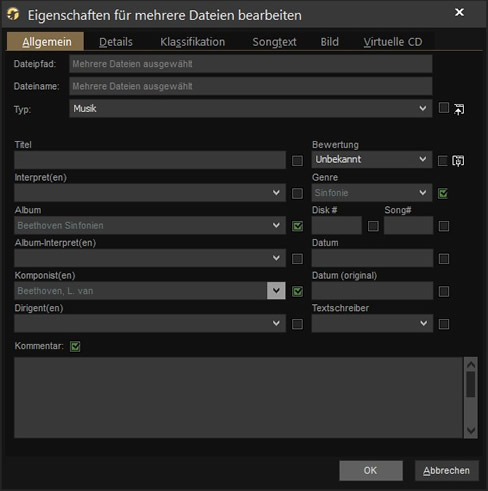 Anpassen globaler Eigenschaften