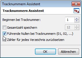 Tracknummern anpassen