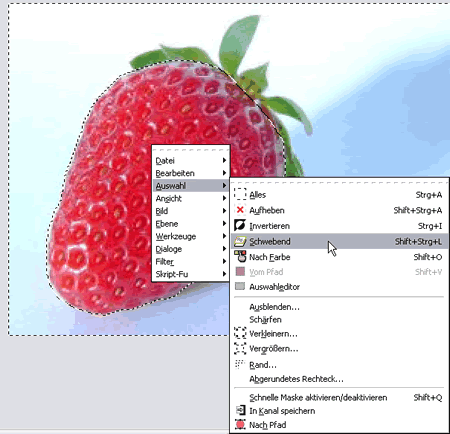 Auswahl vom Hintergrund lösen