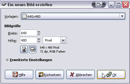 Dialog neues Bild