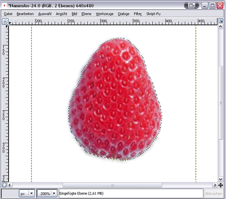 eingefügte Erdbeere