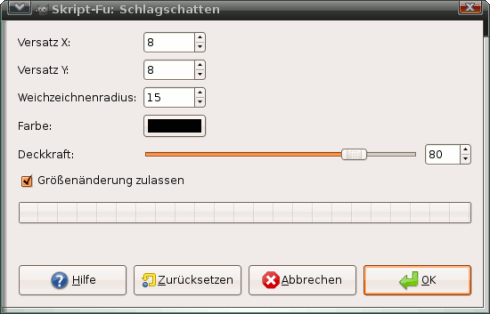 Einstellungen für den Filter