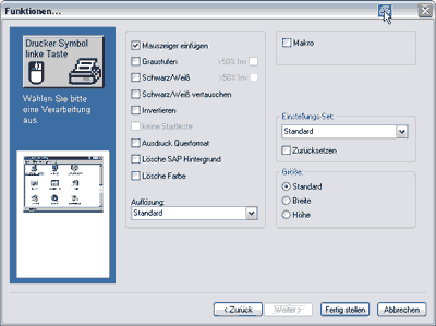 HC Funktionenmenü Mauszeiger