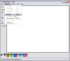 Einfügen in Paint