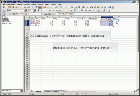 Noten von Hand eingeben