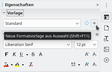 Symbol für neue Formatvorlagen