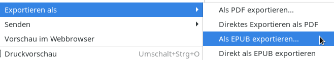 ePub-Export in LibreOffice Writer