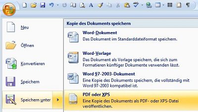 Schaltfläche Office / PDF