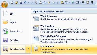 Schaltfläche Office / PDF