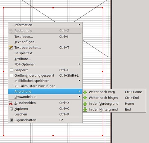 Anordnung von Objekten verändern