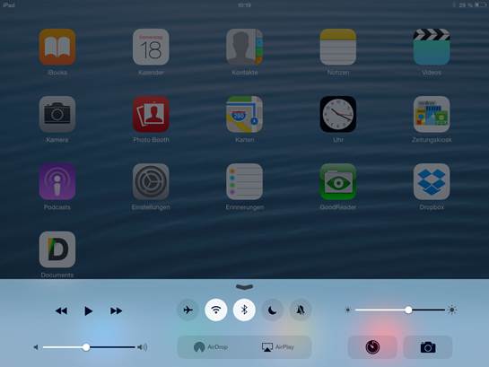 WLAN und Bluetooth anschalten
