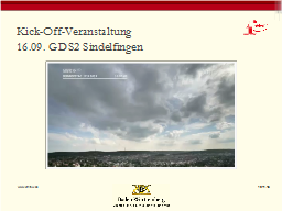 Kick-Off-Veranstaltung 16.09. GDS2 Sindelfingen