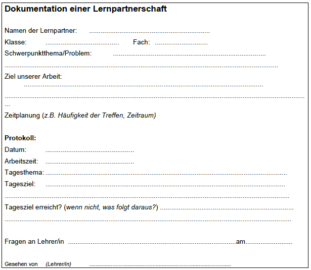 Dokumentation einer Lernpartnerschaft